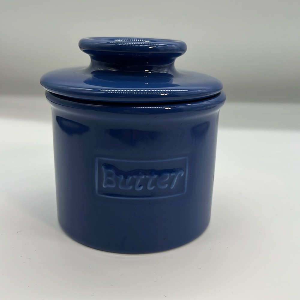 Royal Blue Cafe Retro Butter Bell Crock by L Tremain